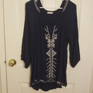 Boho Embroidered Top
